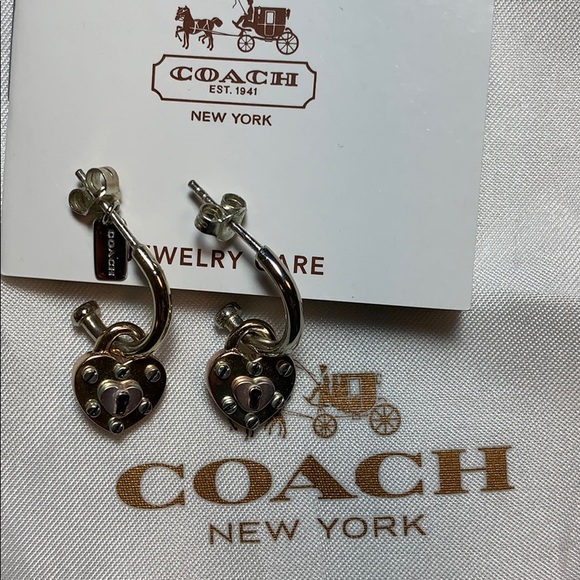 Coach Padlock Earrings, Sterling Silver - Picture 1 of 4